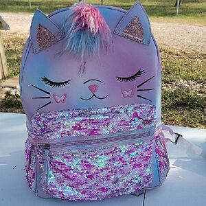 Under One Sky Purple and Pink Cat Backpack